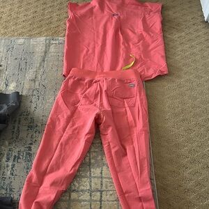 Figs Coral Technical Collection Tops. Top and bottom.